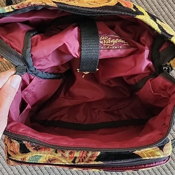 Small Vegan Convertible Boho Tapestry Backpack Sling Bag Purse 11×12.5 - Picture 5 of 7